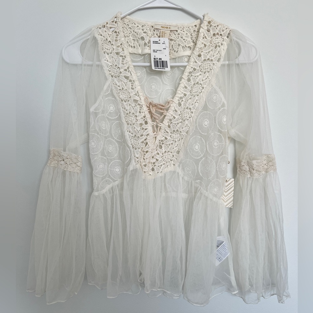 Forever 21 sheer lace top